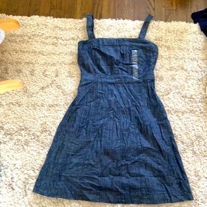 NWT Gap Denim Dress tank square neck flirty office